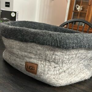 UGG Felted Wool Basket SEAL GRAY 100% Sheep Wool